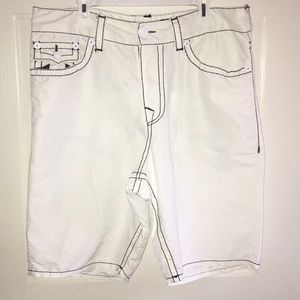 mens white true religion shorts